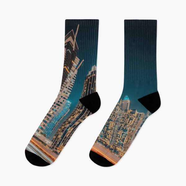 Item preview, Fantastic nighttime skyline with illuminated skyscrapers. Dubai, UAE designed and sold by RaimondKlavins.