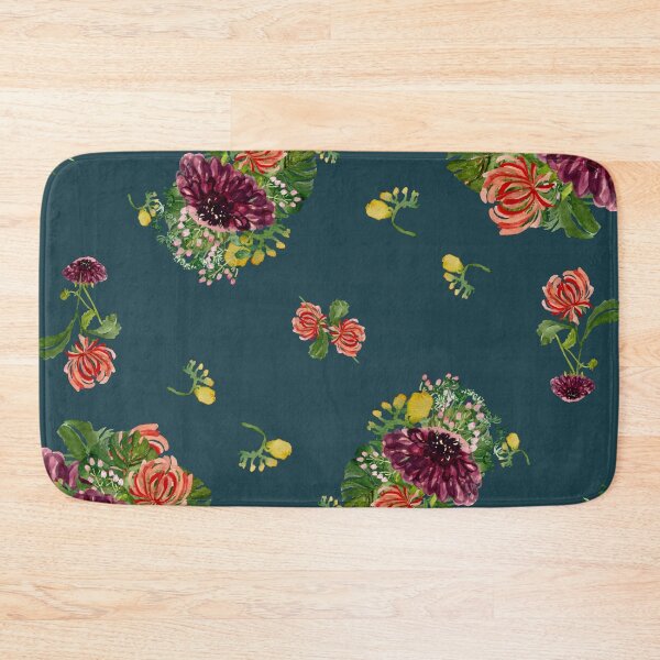 Artikelvorschau, Dahlia palm flower pattern a watercolor turquoise entworfen und verkauft von Yana Mustafina | Boho Soulful Designs.