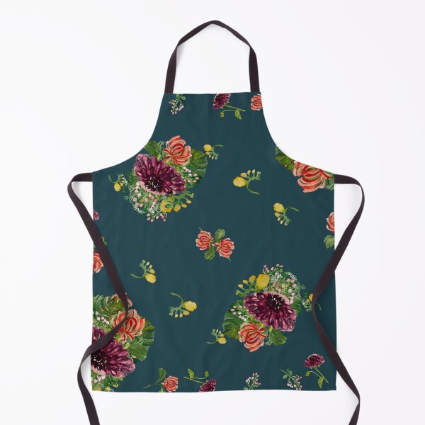 Item preview, Dahlia palm flower pattern a watercolor turquoise designed and sold by Yana Mustafina | Boho Soulful Designs.