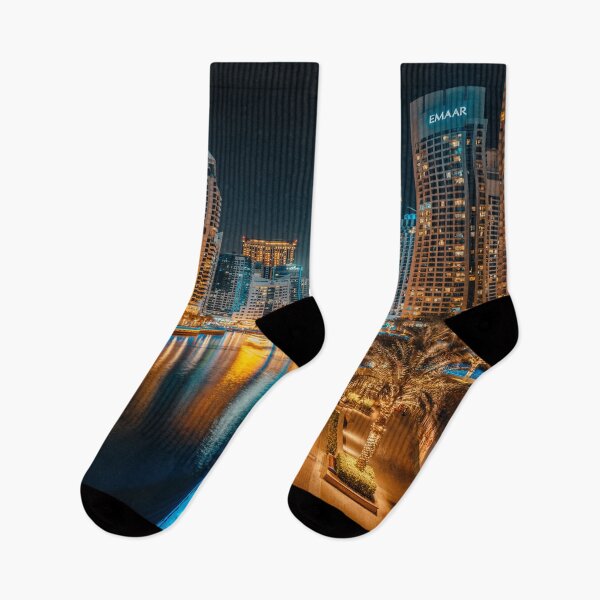 Item preview, Fantastic nighttime skyline with illuminated skyscrapers. Dubai, UAE designed and sold by RaimondKlavins.