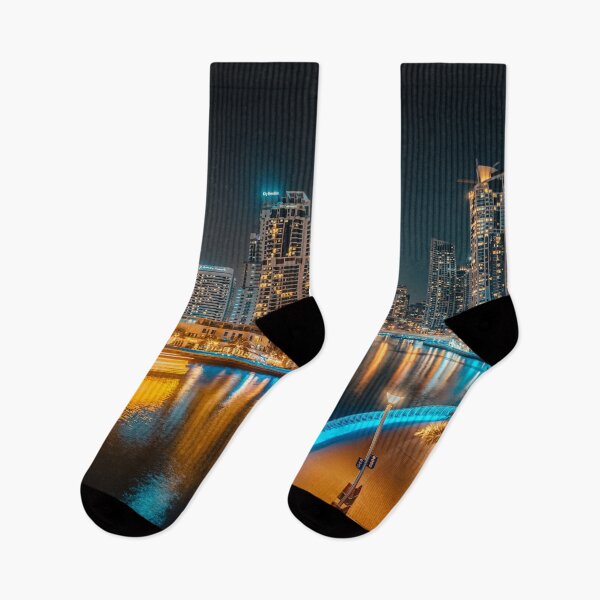 Item preview, Fantastic nighttime skyline with illuminated skyscrapers. Dubai, UAE designed and sold by RaimondKlavins.