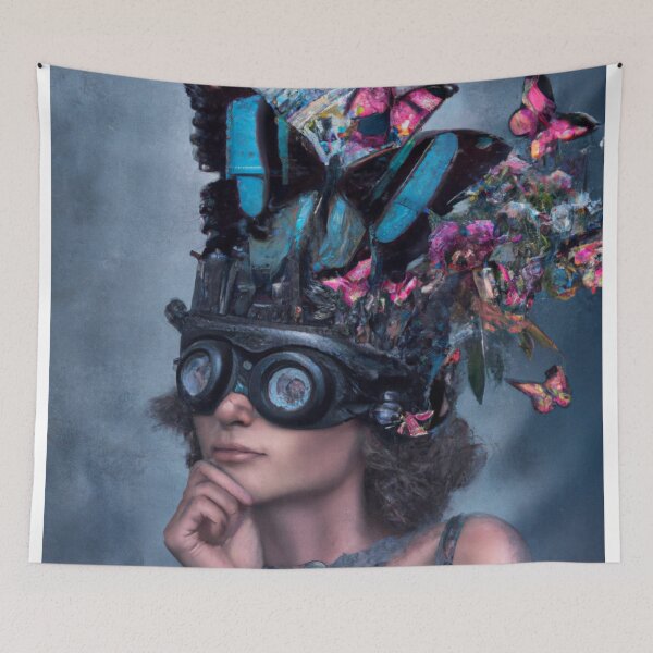 Item preview, Unusual Altered Steampunk Portrait Painting with Goggles ( Steampunk ) designed and sold by RadRococo.
