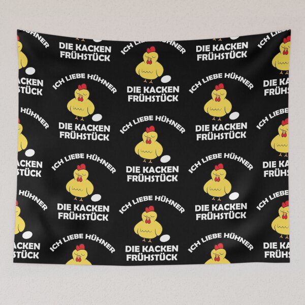 Aperçu de l'œuvre J'adore les poulets qui font caca au petit déjeuner créée et vendue par Mohja-Design.