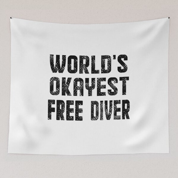 Item preview,  world's okayest free diver - best freediving & spearfishing gift idea for a deep blue ocean bottom lovers designed and sold by Live  Today.