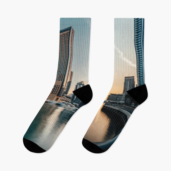 Item preview, Dubai Marina with beautiful city sunset time designed and sold by RaimondKlavins.