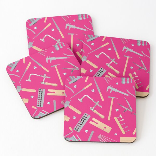 Item preview, Metalsmith's tools pattern jewelry making jeweler gift tool addiction pink motive designed and sold by MetalicBabe.