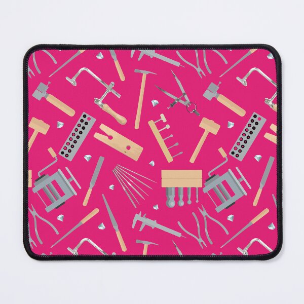 Item preview, Metalsmith's tools pattern jewelry making jeweler gift tool addiction pink motive designed and sold by MetalicBabe.