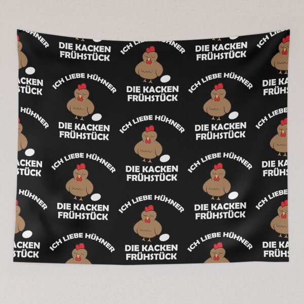 Aperçu de l'œuvre J'adore les poulets qui font caca au petit déjeuner créée et vendue par Mohja-Design.