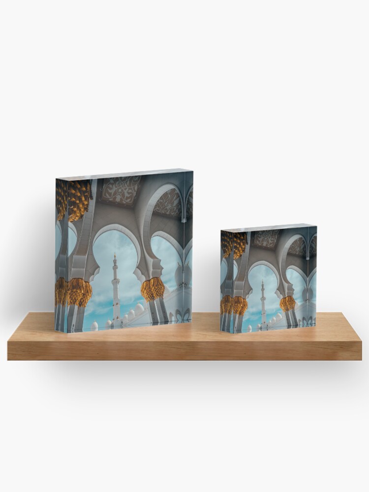 Thumbnail 3 von 5, Acrylblock, Sheikh Zayed Grand Mosque at dusk, Abu-Dhabi, UAE designt und verkauft von RaimondKlavins.