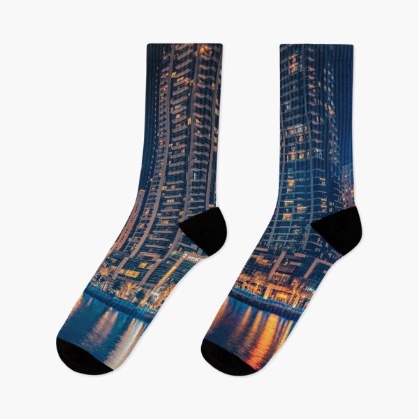 Item preview, Fantastic nighttime skyline with illuminated skyscrapers. Dubai, UAE designed and sold by RaimondKlavins.