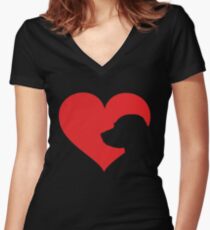 Labrador Owner Gift Lab In My Heart Women's Fitted V-Neck T-Shirt