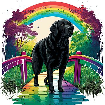 Rainbow Bridge Labrador Art Board Print for Sale by Tee Time