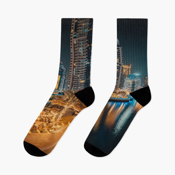 Item preview, Fantastic nighttime skyline with illuminated skyscrapers. Dubai, UAE designed and sold by RaimondKlavins.