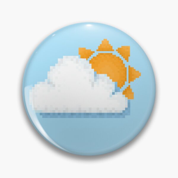 Item preview, Retro Pixel Sunshine and Cloud Weather Icon Design designed and sold by 8BitTrip.