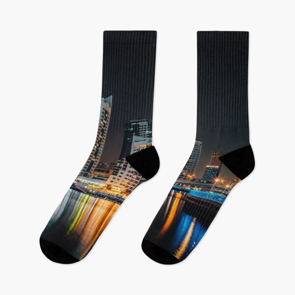 Item preview, Fantastic nighttime skyline with illuminated skyscrapers. Dubai, UAE designed and sold by RaimondKlavins.