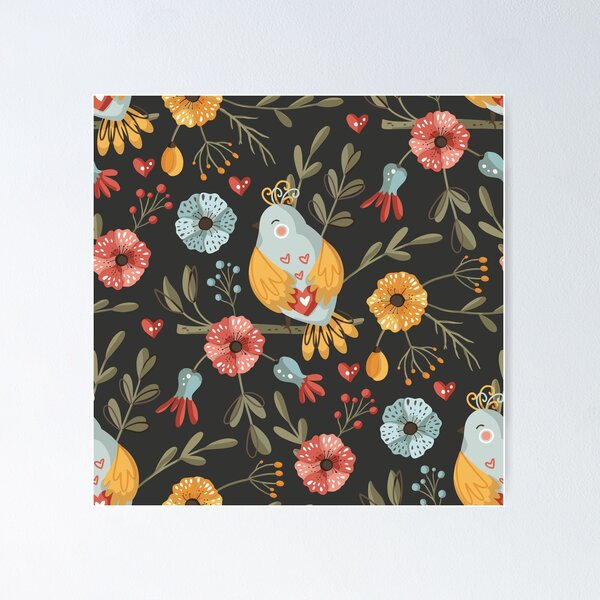 Item preview, Boho Blue Birds Pattern designed and sold by delikedesign.