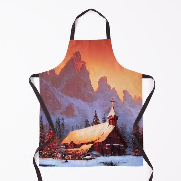 Item preview, Old Wooden Church in a Winter Mountain Landscape at Sunset designed and sold by lostcauseblue.