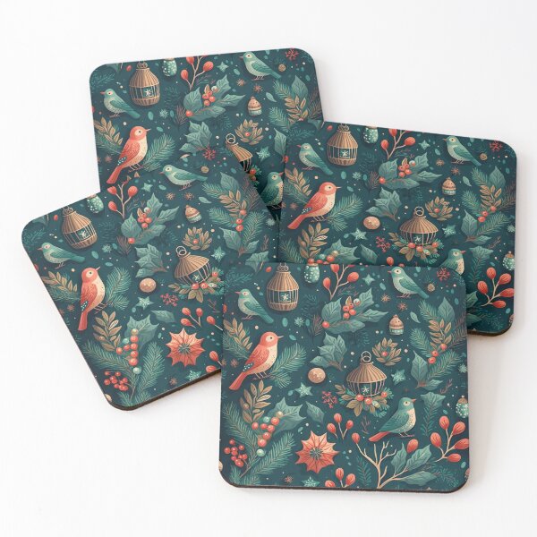 Item preview, Christmas Pattern  with Birds and Leaves designed and sold by thisisallahoax.