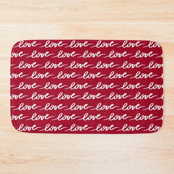 Item preview, Valentine's Day Red and White Love Text Pattern designed and sold by sweetbelle.