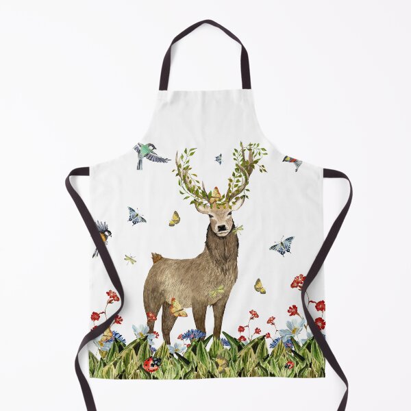 Item preview, Grass flower deer insect bird lianas watercolor designed and sold by Yana Mustafina | Boho Soulful Designs.