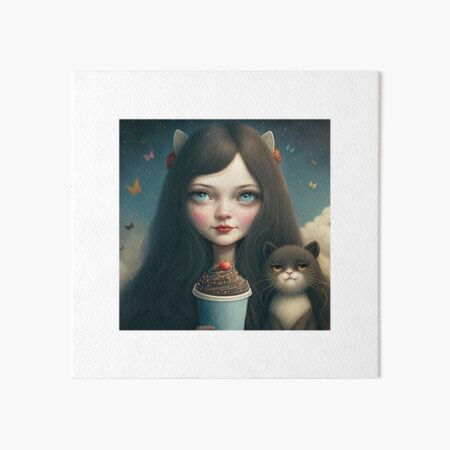 Mariecat and blacky the cat Art Board Print
