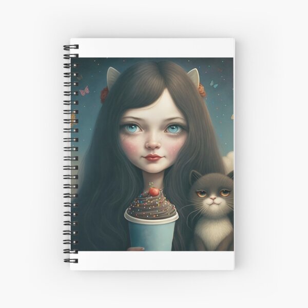 Mariecat and blacky the cat Spiral Notebook