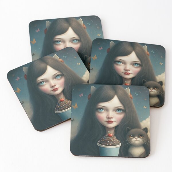 Item preview, Mariecat and blacky the cat  designed and sold by AliceMonberCom.