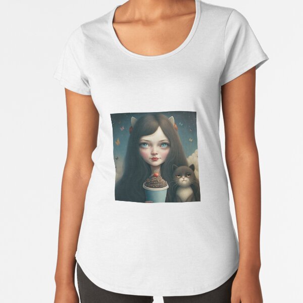 Mariecat and blacky the cat Premium Scoop T-Shirt