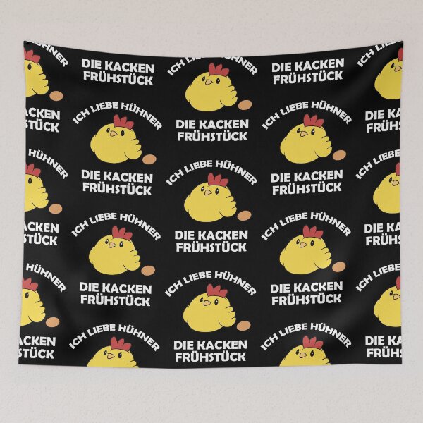 Aperçu de l'œuvre J'adore les poulets qui font caca au petit déjeuner créée et vendue par Mohja-Design.