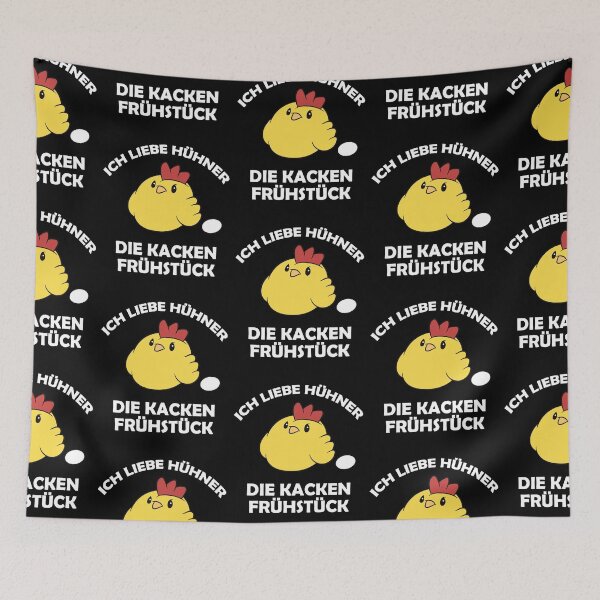 Aperçu de l'œuvre J'adore les poulets qui font caca au petit déjeuner créée et vendue par Mohja-Design.