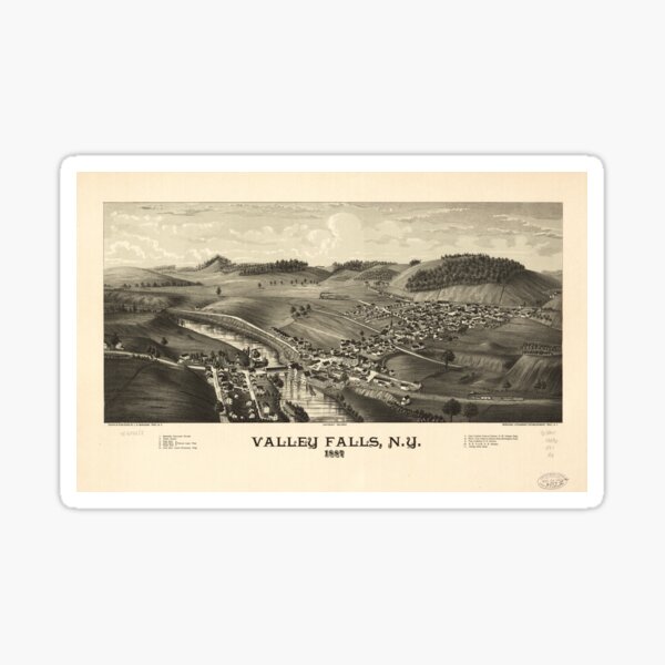 "Valley Falls, New York (1887)" Sticker for Sale by allhistory Redbubble