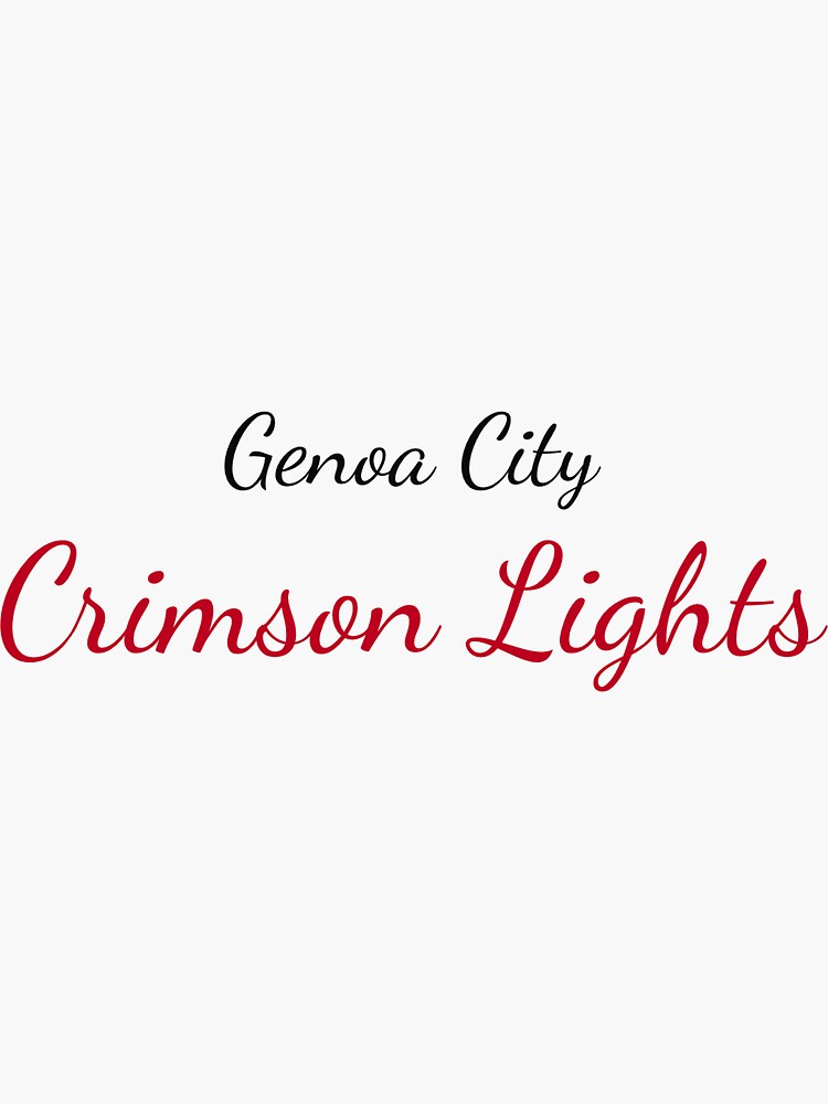 "Genoa City Crimson Lights sticker " Sticker for Sale by Ladybird132
