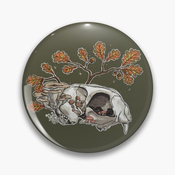 Item preview, Cat Skull Maxilla | Botanical Nature Pattern | Cat Skull Pattern (green) designed and sold by Karli Mogen.