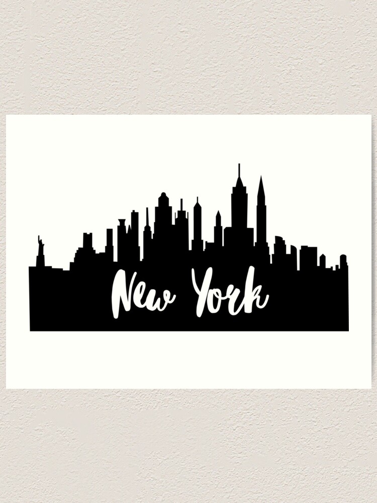 New York City Skyline Silhouette Art Print By Ashleylcoop Redbubble