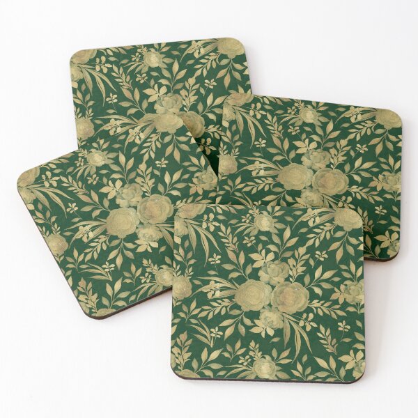 Item preview, Elegant Green Gold Roses Floral Design designed and sold by NdesignTrend.
