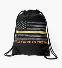 Dispatcher Gifts - Thin Gold Line - Thin Yellow Line - 911 Emergency Dispatchers Drawstring Bag