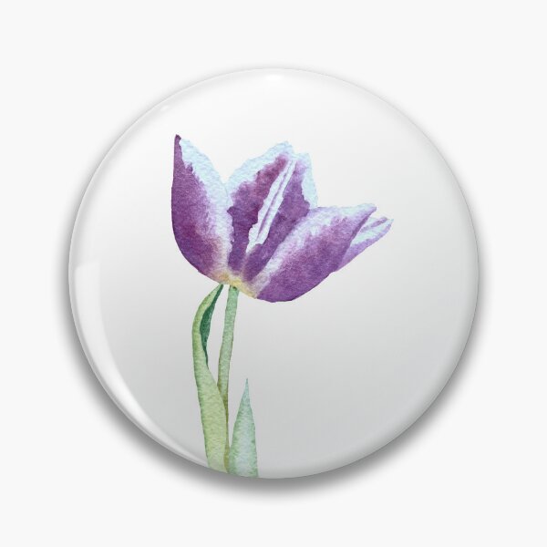 Item preview, Tulip violet flower bud a watercolor illustration designed and sold by Yana Mustafina | Boho Soulful Designs.