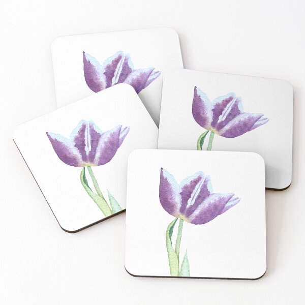 Item preview, Tulip violet flower bud a watercolor illustration designed and sold by Yana Mustafina | Boho Soulful Designs.