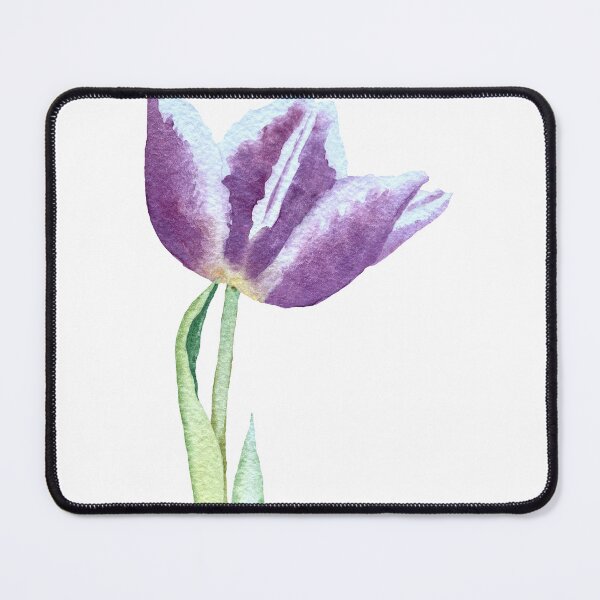 Item preview, Tulip violet flower bud a watercolor illustration designed and sold by Yana Mustafina | Boho Soulful Designs.