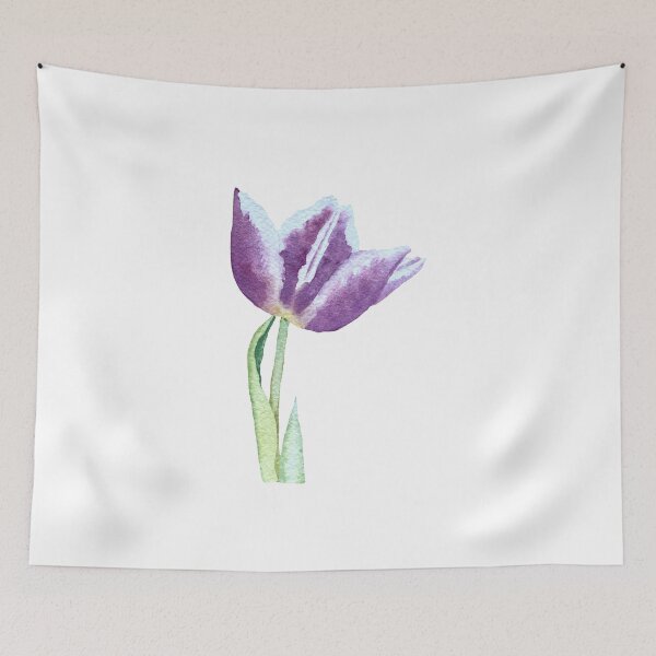 Item preview, Tulip violet flower bud a watercolor illustration designed and sold by Yana Mustafina | Boho Soulful Designs.