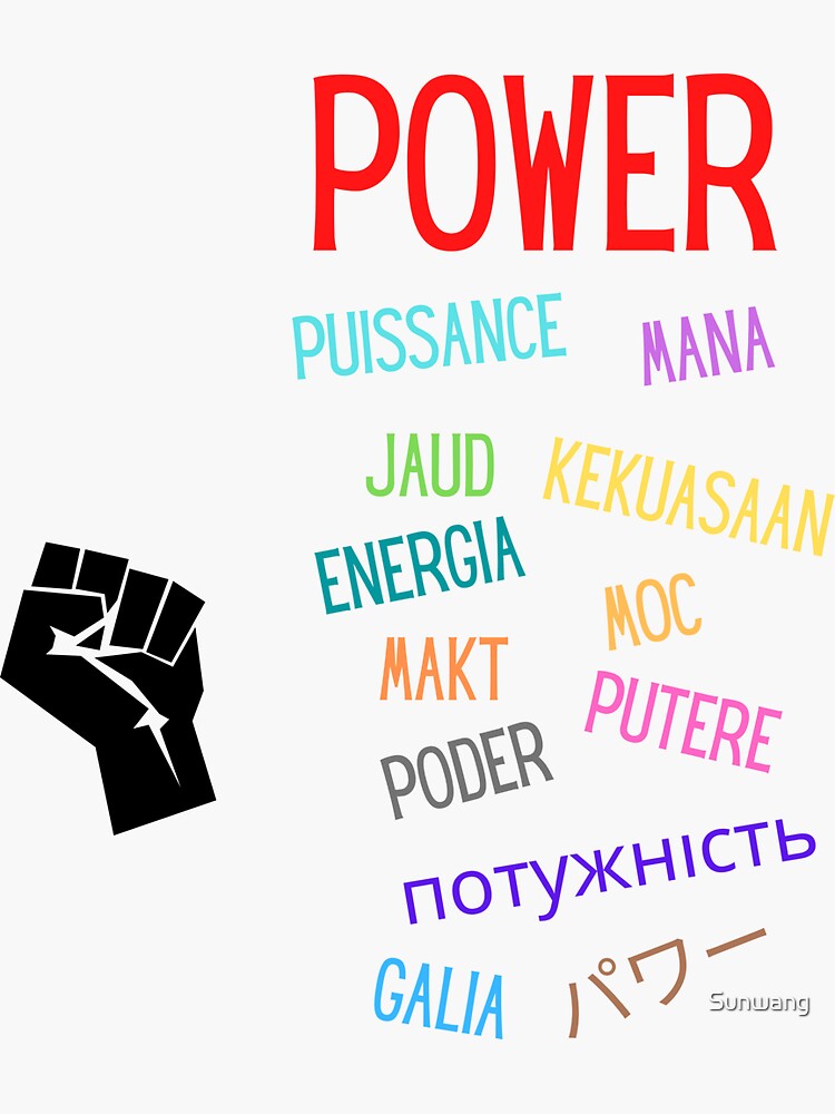 the-word-power-in-different-languages-sticker-for-sale-by-sunwang