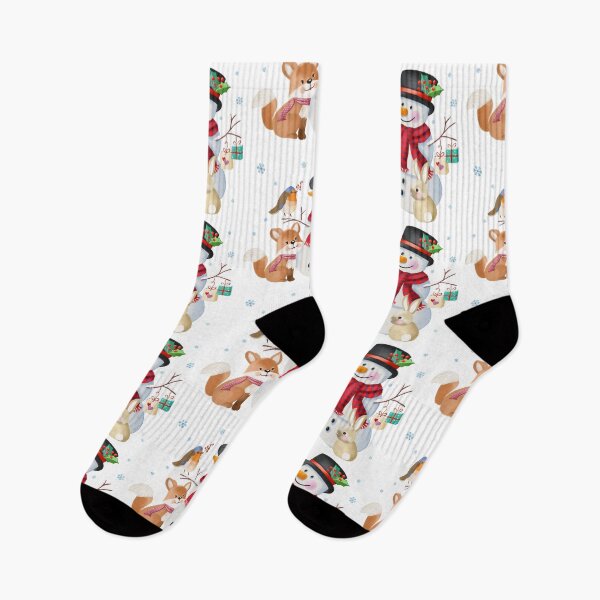 Item preview, Snowman with fox, rabbit and robin designed and sold by Sandra Brezina.