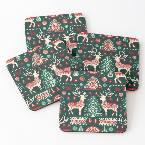 Item preview, Christmas Folkloric design with Trees and Reindeer designed and sold by thisisallahoax.