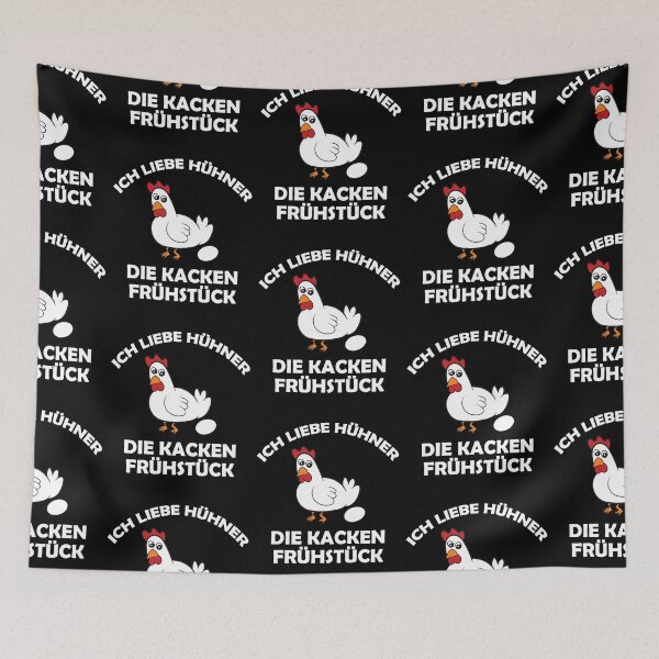Aperçu de l'œuvre J'adore les poulets qui font caca au petit déjeuner créée et vendue par Mohja-Design.