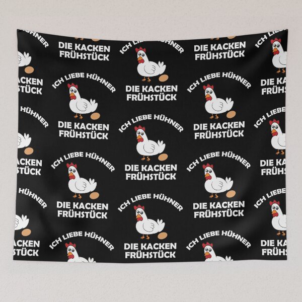 Aperçu de l'œuvre J'adore les poulets qui font caca au petit déjeuner créée et vendue par Mohja-Design.