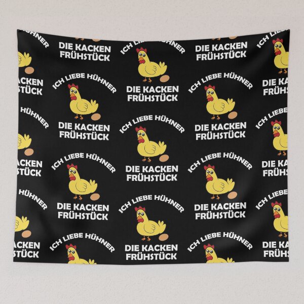 Aperçu de l'œuvre J'adore les poulets qui font caca au petit déjeuner créée et vendue par Mohja-Design.
