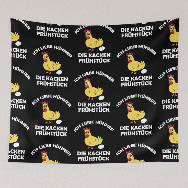 Aperçu de l'œuvre J'adore les poulets qui font caca au petit déjeuner créée et vendue par Mohja-Design.