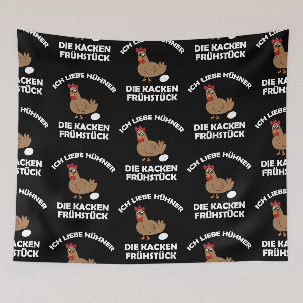Aperçu de l'œuvre J'adore les poulets qui font caca au petit déjeuner créée et vendue par Mohja-Design.
