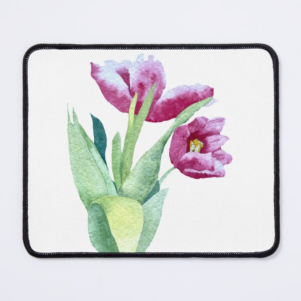 Item preview, Tulip red flower bouquet a watercolor illustration designed and sold by Yana Mustafina | Boho Soulful Designs.