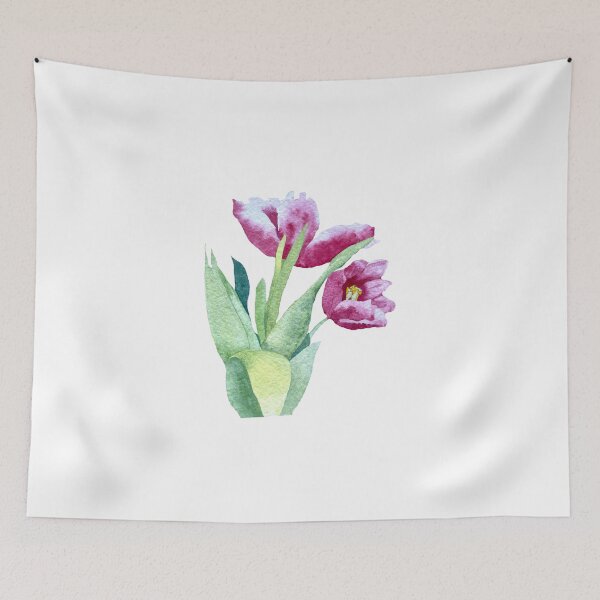 Item preview, Tulip red flower bouquet a watercolor illustration designed and sold by Yana Mustafina | Boho Soulful Designs.